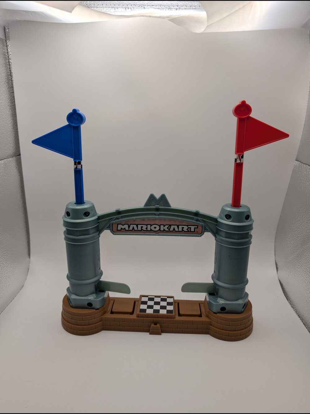Mario Kart Hot Wheels Circuit Track Part: Finish Line Flag Arch REPLACEMENT Gray